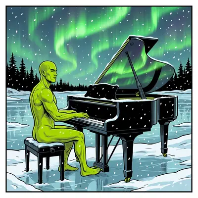 Frozen lake piano