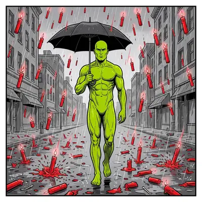 Red candle rain