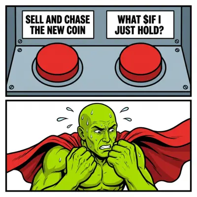 Two buttons sell or hold